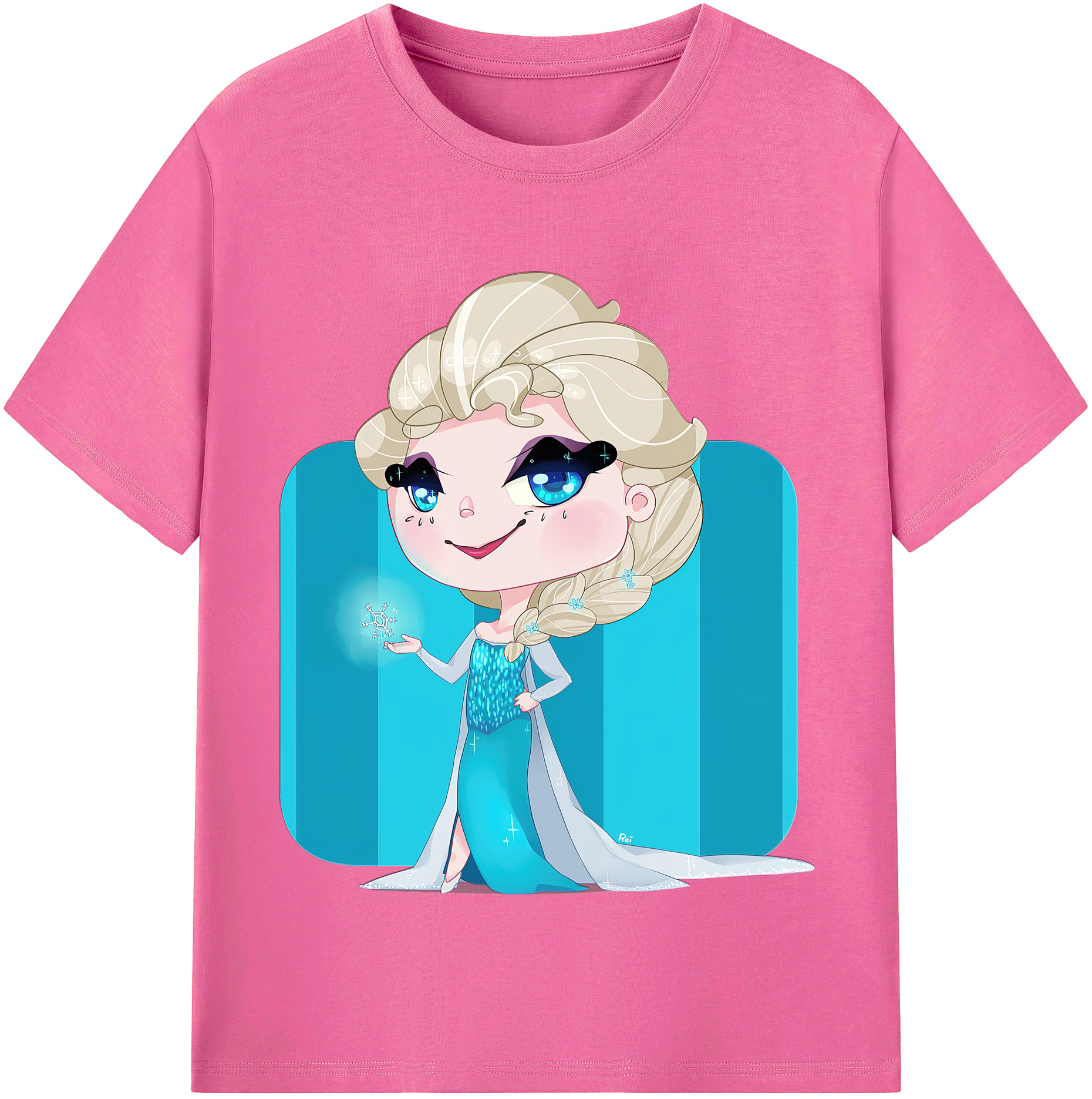 （画像用） アナと雪の女王 アンナ エルサ Frozen Anna Elsa レディースカジュアルプリントTシャツ（綿100％）